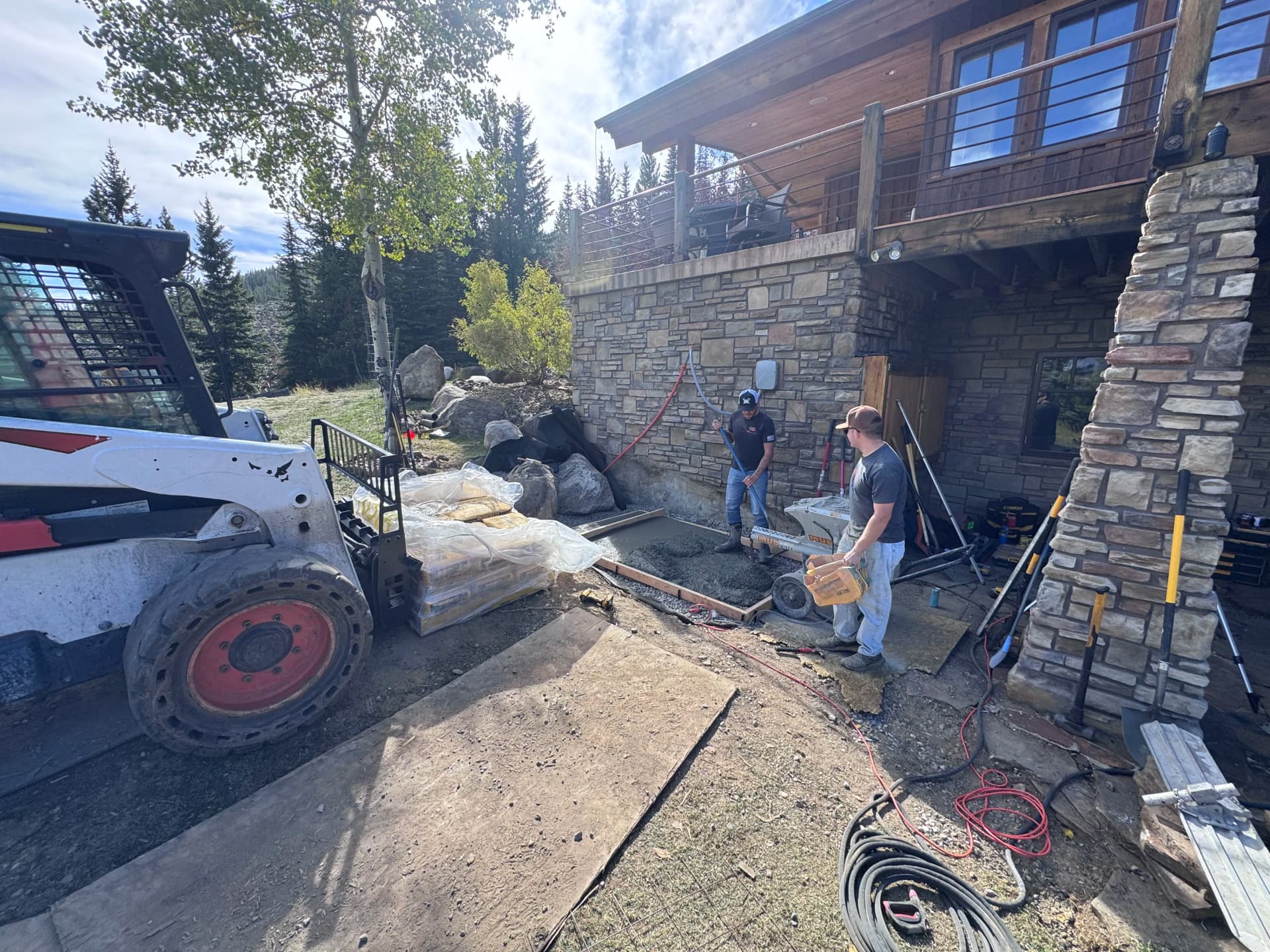 Gallery photos for Concrete Generator Pad and Boulder Retaining Wall Built Right: Image #2